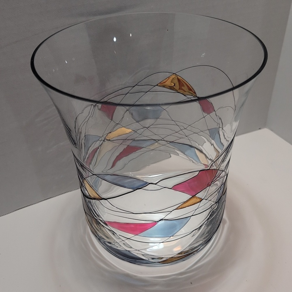 Fostoria Galleria Mosaic Glass Art Champagne Crystal Bucket 9" x 7" - Rare - Picture 4 of 9